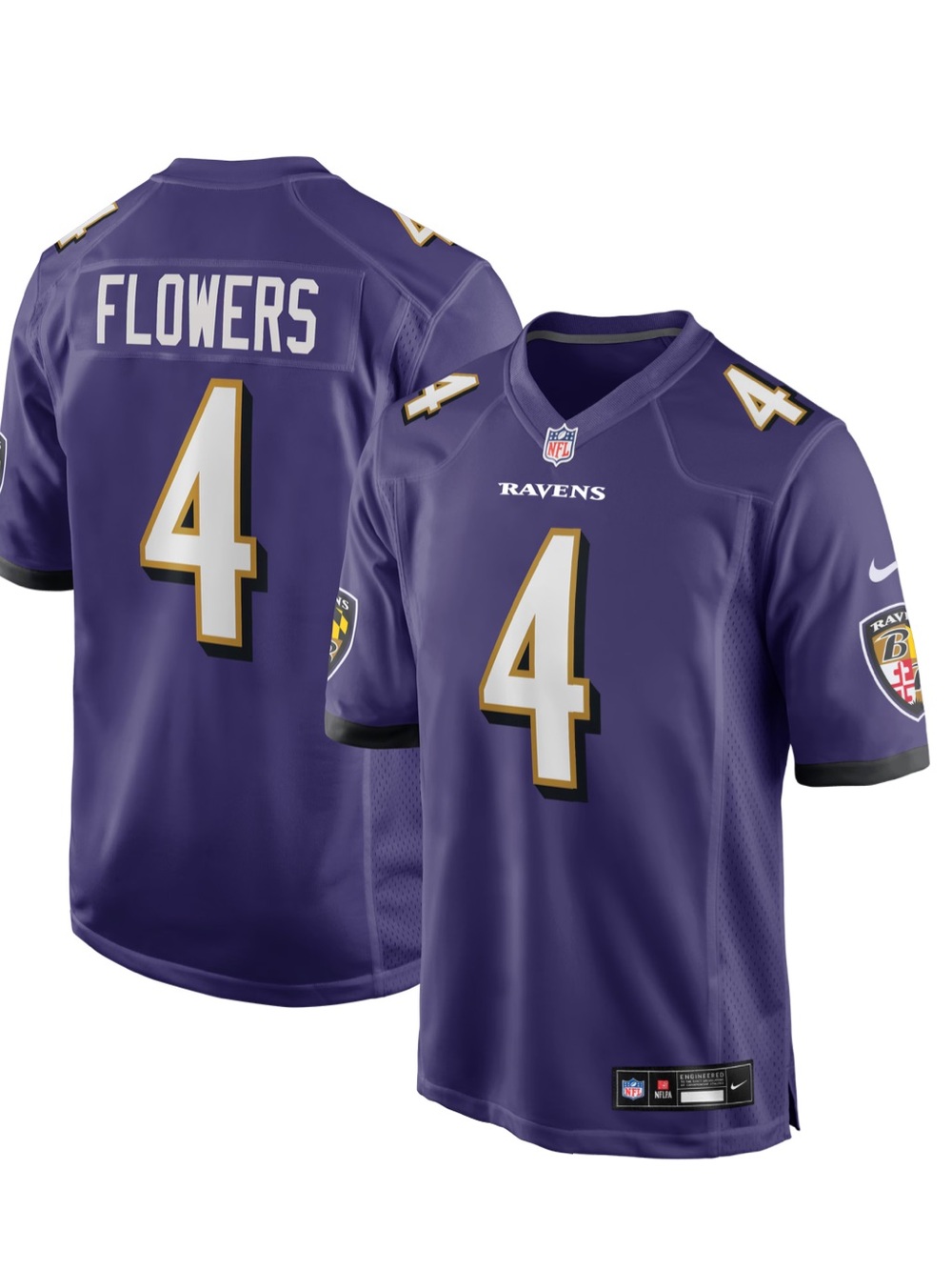 Baltimore Ravens Zay Flowers Nike Purple Game Jersey size XL new men’s loose